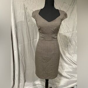 H&M Brown Checkered Midi Dress